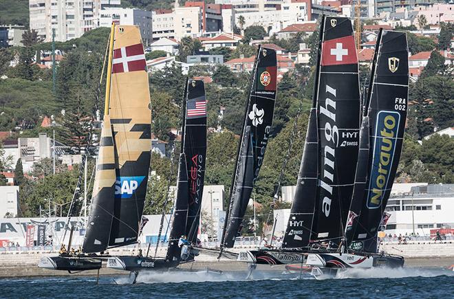 Act 7, Lisbon 2016 - Day three - Fleet - 2016 Extreme Sailing Series™ © Lloyd Images