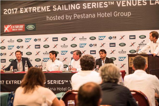 The venues were officially launched at the Pestana Palace Lisbon Hotel in Portugal today for the 2017 Extreme Sailing Series™ global Stadium Racing tour. © Lloyd Images