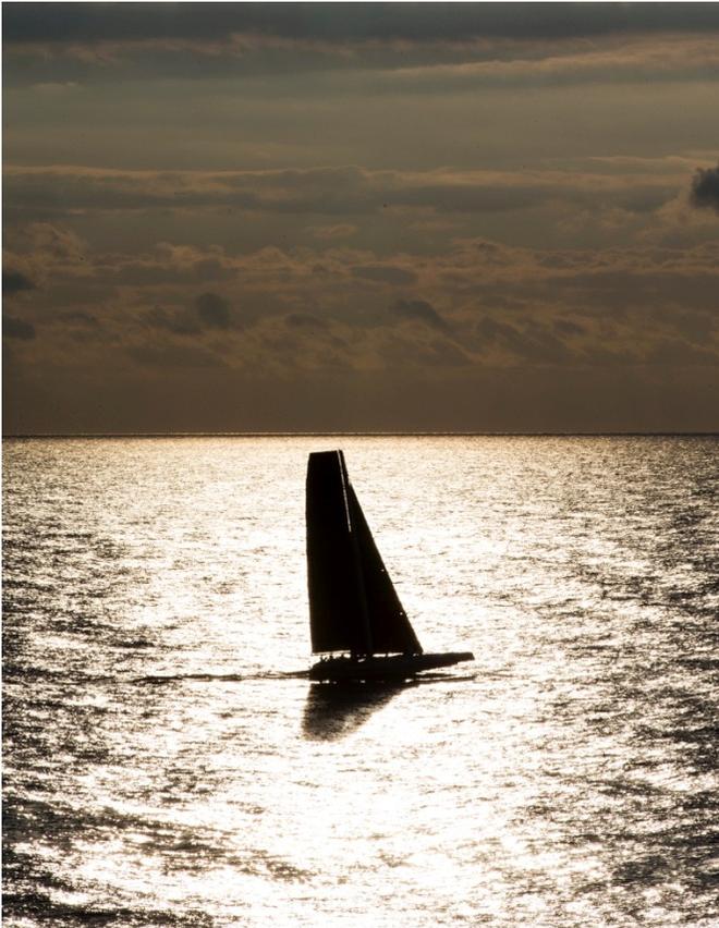 Phaedo3 slips off the dock Yacht Club De Monaco to attempt World Speed Sailing Record to Porto Cervo © Rachel Fallon-Langdon / Team Phaedo