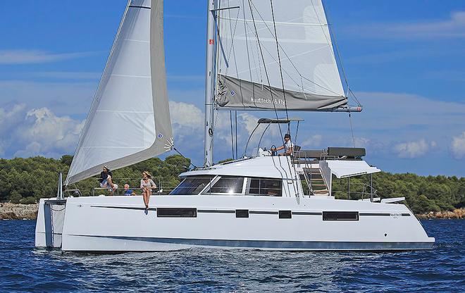 The Nautitech 46 Fly offers a commanding view and seating for many up on the bridge. © Bavaria Yachts Australia http://www.bavariasail.com.au