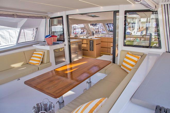 The 'Salockpit' of the Nautitech Open 46 lends itself to entertaining and relaxing all in one ©  John Curnow