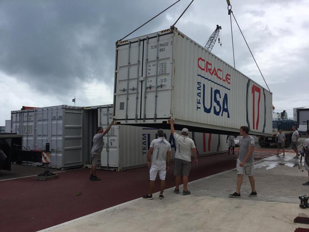 Oracle Team USA’s AC50 arrives in Bermuda © Oracle Team USA media