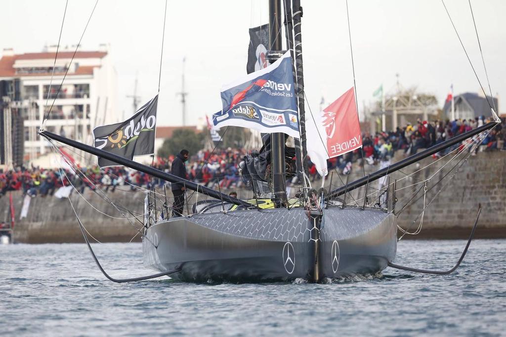 Hugo Boss shows off the radical foils used by six of the new IMOCA60 singlehanders in the Vendee Globe Race photo copyright Alex Thomson Racing taken at  and featuring the  class