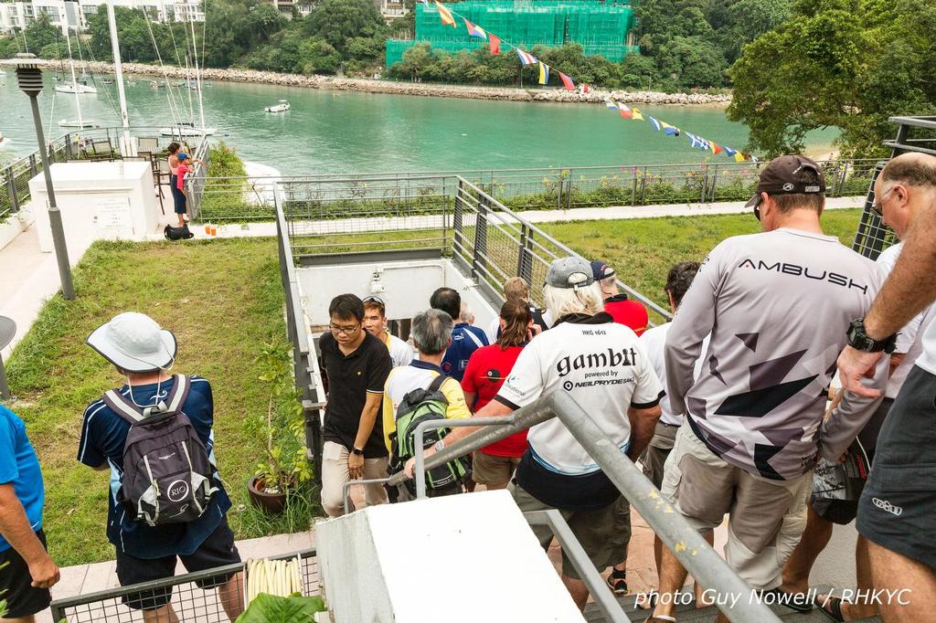 Le Mans start from the breakfast terrace. Volvo China Coast Regatta 2016. © Guy Nowell / RHKYC