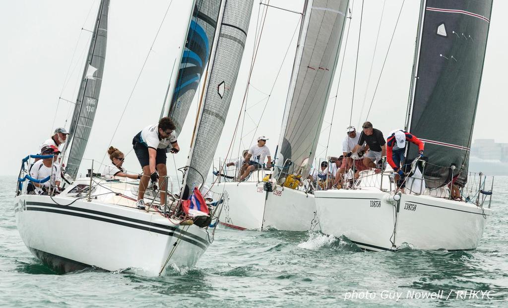 Traffic at the top mark. IRC 3. Volvo China Coast Regatta 2016. © Guy Nowell / RHKYC