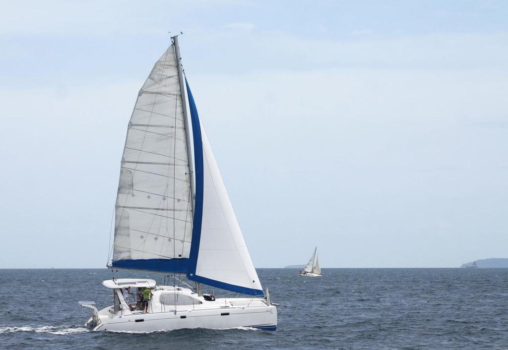 Myg 2. Vincent Ruais and his Leopard 40 catamaran. A Puerto Galera resident. PGYC All Souls Regatta 2016 © Terry Duckham