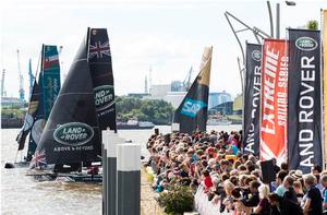 Act 4, Extreme Sailing Series Hamburg – Day 3 – The fleet will return to Hamburg, Germany for the fifth Act of the 2017 global Stadium Racing tour. photo copyright Lloyd Images taken at  and featuring the  class