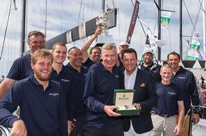 2015 winner Paul Clitheroe crew with Rolex's Patrick Boutellier photo copyright  Rolex / Carlo Borlenghi http://www.carloborlenghi.net taken at  and featuring the  class
