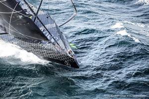 Sailing aerial image of the IMOCA boat Hugo Boss, skipper Alex Thomson during training solo for the Vendée Globe photo copyright  Cleo Barnham Hugo Boss taken at  and featuring the  class