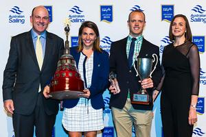 Matt Allen, President, Australian Sailing; Lisa Darmanin, Female Sailor of the Year; Tom Burton, Male Sailor of the Year; Sarah Kenny, Vice-President, Australian Sailing. photo copyright  Andrea Francolini Photography http://www.afrancolini.com/ taken at  and featuring the  class