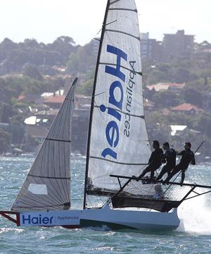 Haier Appliances was one of only two crews to complete the corse earlier in the season photo copyright Frank Quealey /Australian 18 Footers League http://www.18footers.com.au taken at  and featuring the  class