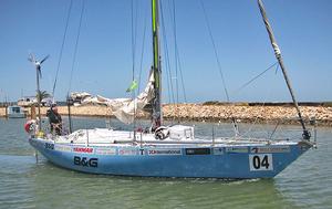 Jon Sanders departs Carnarvon in Western Australia photo copyright Jim Macbeth taken at  and featuring the  class