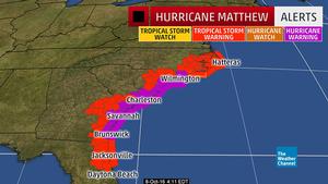 Current Watches/Warnings - Hurricane Matthew photo copyright The Weather Channel taken at  and featuring the  class