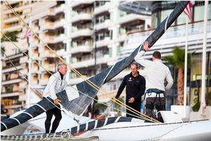Phaedo3 slips off the dock Yacht Club De Monaco to attempt World Speed Sailing Record to Porto Cervo photo copyright Rachel Fallon-Langdon / Team Phaedo taken at  and featuring the  class