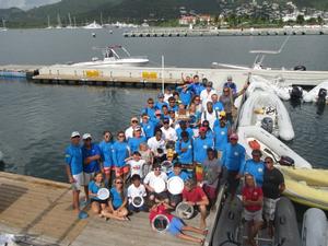 Sailors and volunteers at the Caribbean Dinghy Championship held at St Maarten Yacht Club, Simpson Bay, St. Maarten last weekend. photo copyright Caribbean Sailing Association http://www.caribbean-sailing.com taken at  and featuring the  class