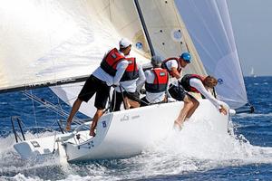 Michael Tarabochia's WHITE ROOM GER677 with Luis Tarabochia in helm at the Marinepool Melges 24 Europeans in Hyeres, France photo copyright  Pierrick Contin http://www.pierrickcontin.fr/ taken at  and featuring the  class