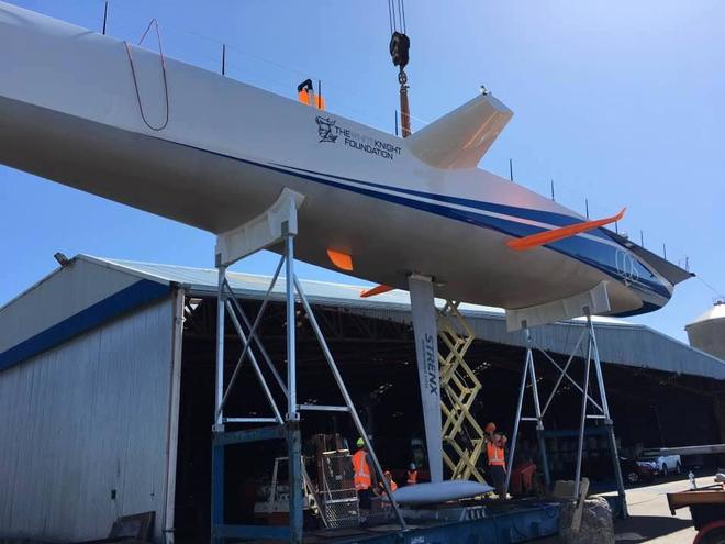  - CQS - revamped supermaxi, Nicorette - is launched in Tauranga, New Zealand © Bakewell-White Yacht Design www.bakewell-white.com/