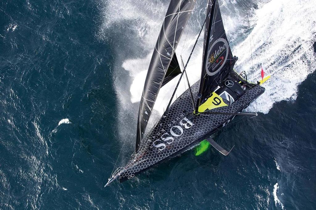 The extended DSS foil is clearly visible in this images, as is the trailing rudder - Alex Thomson Racing - Vendee Globe © Alex Thomson Racing