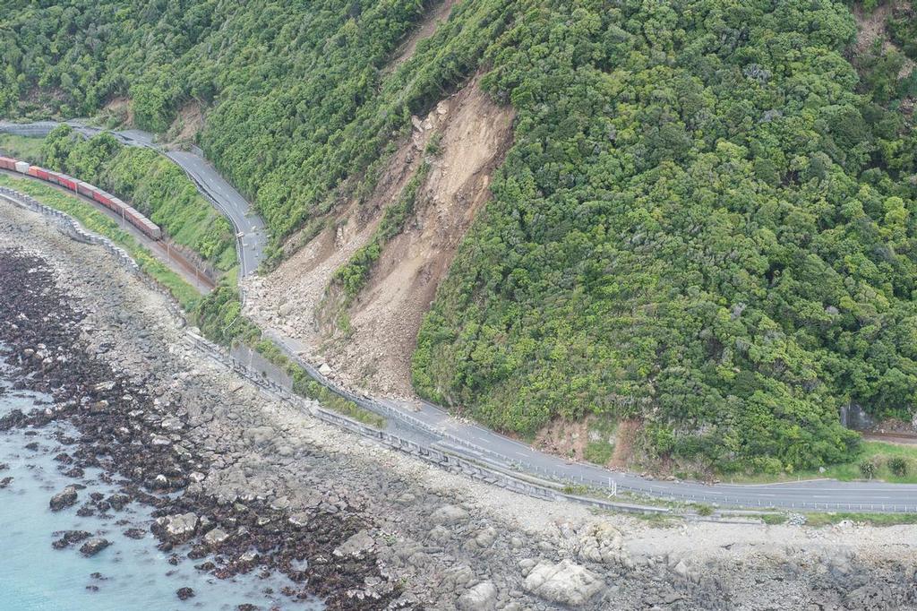 Damage to infrastructure following eathquake on 14 Nov 16 near Kaikoura coast photo copyright New Zealand Defence Force taken at  and featuring the  class