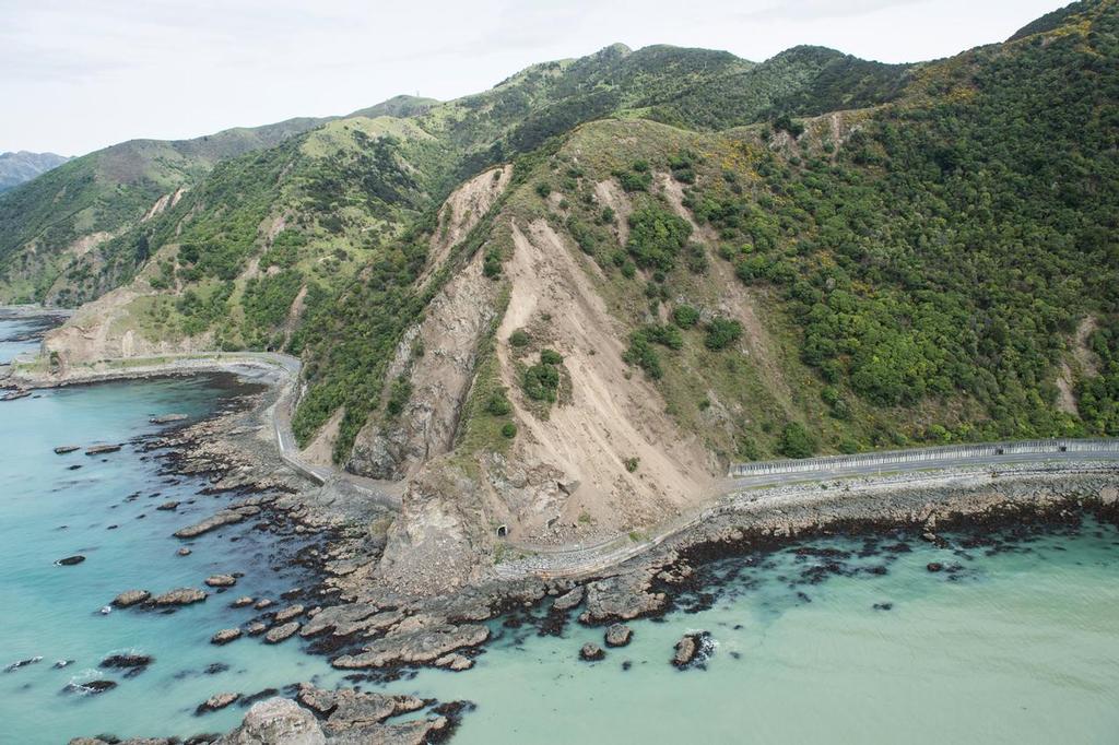 Damage to infrastructure following eathquake on 14 Nov 16 near Kaikoura coast photo copyright New Zealand Defence Force taken at  and featuring the  class