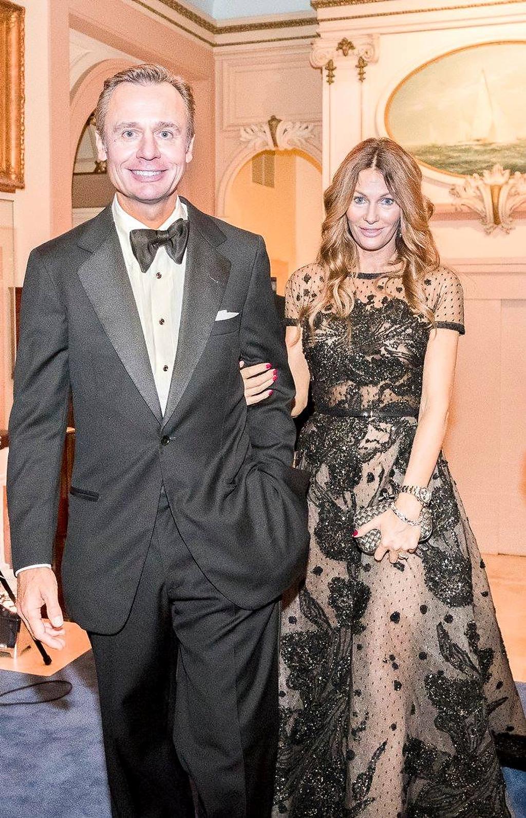 Ernesto Bertarelli and his wife Kirsty. As founder, owner, and crew member of Cup boats from Switzerland, all named ``Alinghi``, Bertarelli won the America's Cup in New Zealand in 2003, and defended it successfully in Valencia, Spain in 2007 - America's Cup Hall of Fame Awards - November 2016, New York Yacht Club Model Room photo copyright Carlo Borlenghi / www.carloborlenghi.com taken at  and featuring the  class