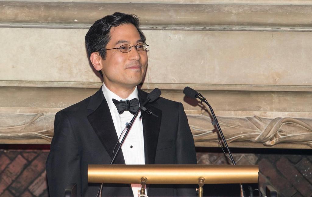 Steve Tsuchiya, Chairman of the Selection Committee of the America's Cup Hall of Fame, delivers the welcome speech - Hall of Fame induction for Ernesto Bertarelli Alinghi and Lord Dunraven photo copyright Carlo Borlenghi / www.carloborlenghi.com taken at  and featuring the  class