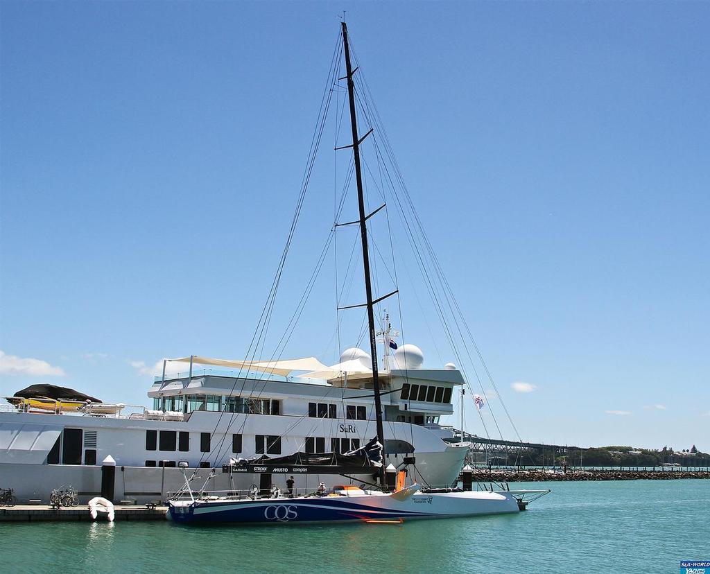 Hall Spars upgraded the original rig on CQS - Supermaxi CQS alongside the dock at Auckland photo copyright Richard Gladwell www.photosport.co.nz taken at  and featuring the  class