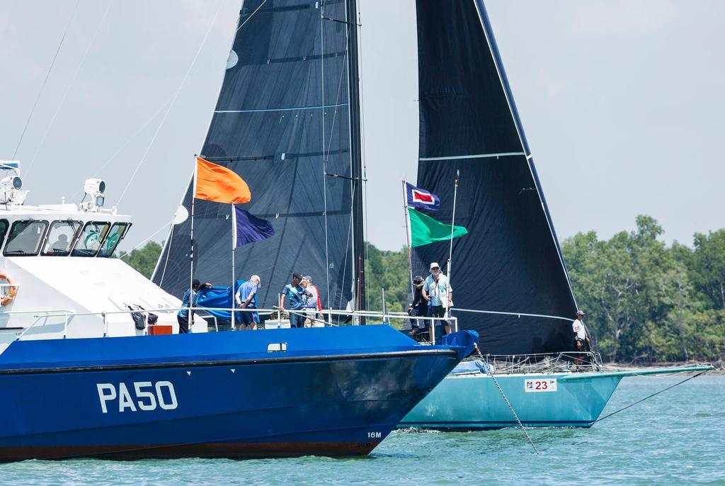 Antipodes checks the line. Port Klang-Pangkor Race, Raja Muda Selangor International Regatta 2016<br />
 © Guy Nowell / RMSIR