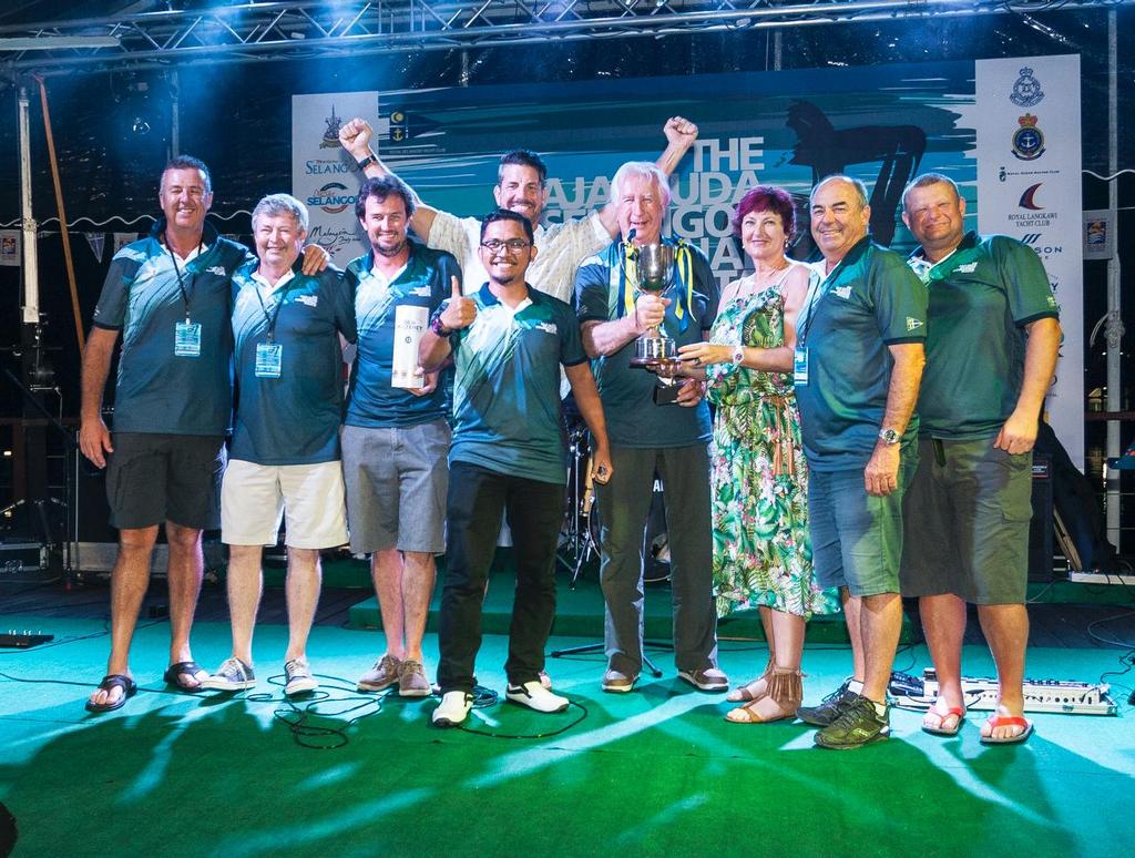 Fujin. Winners, Class 3. Closing Night and Prizegiving. Raja Muda Selangor International Regatta 2016. © Guy Nowell / RMSIR