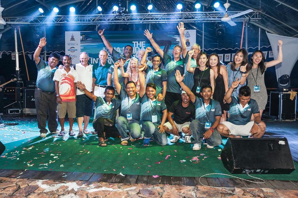 Management, Secretariat, Race Officials, Support Crew. Closing Night and Prizegiving. Raja Muda Selangor International Regatta 2016. © Guy Nowell / RMSIR