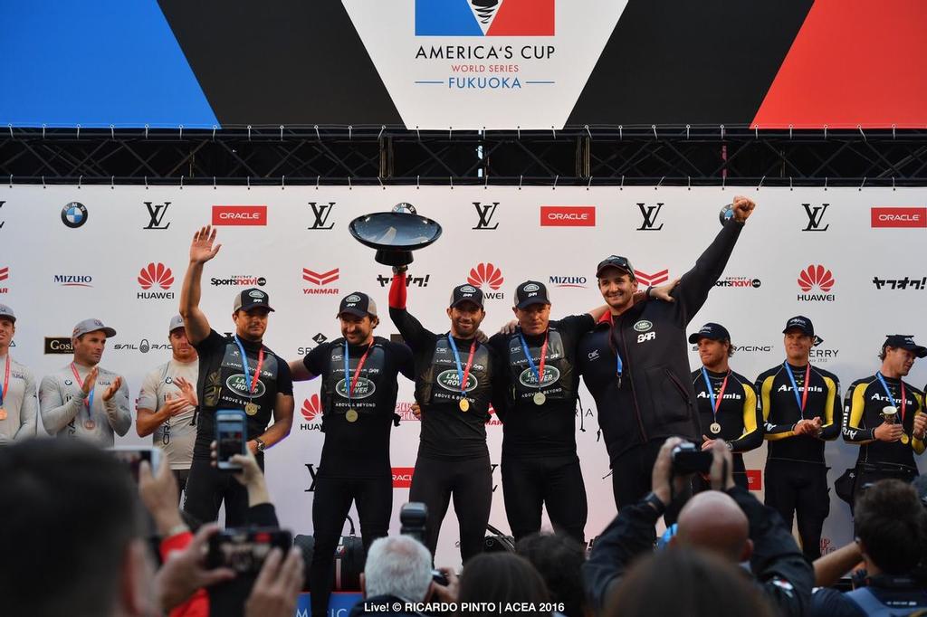 Brits celebrate - Fukuoka (JPN) - 35th America’s Cup 2017 - Louis Vuitton America’s Cup World Series Fukuoka © ACEA / Ricardo Pinto http://photo.americascup.com/