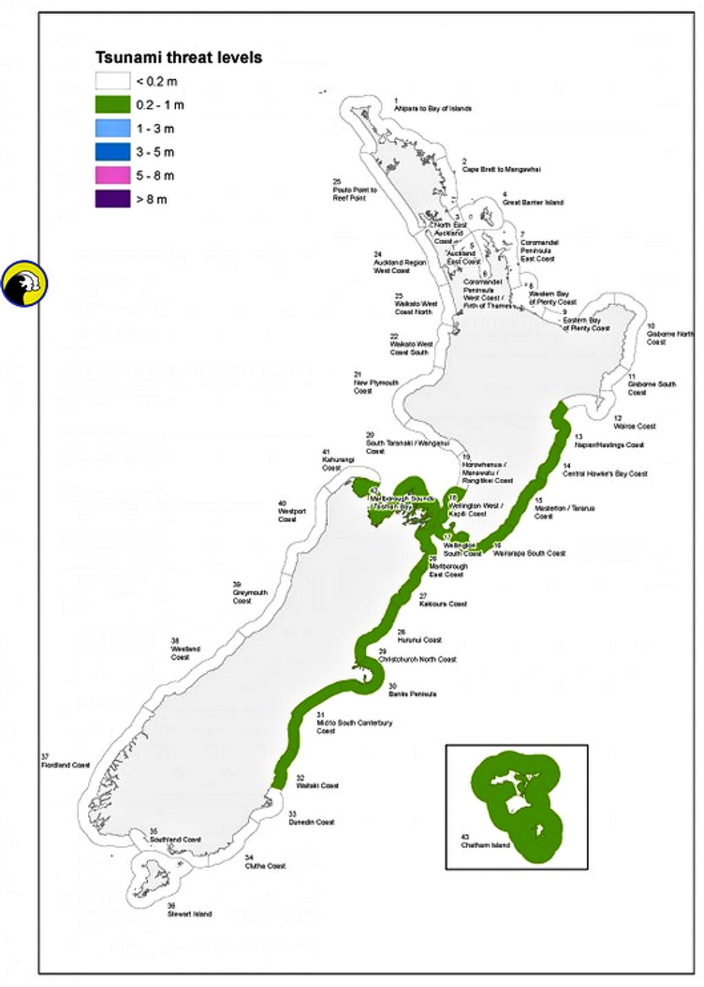 New Zealand tsunami status as at 1010hrs on Monday Nov 14, 2016. Issued by NZ Civil Defence photo copyright SW taken at  and featuring the  class