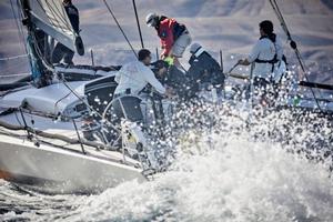 ``A traditional transatlantic race this is not.``From on board the DSS foiling Infiniti 46, Maverick, seen here at the start of the RORC Transatlantic Race off Marina Lanzarote photo copyright RORC / James Mitchell taken at  and featuring the  class