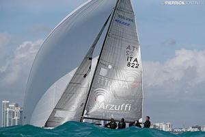 Gian Luca Perego's Maidollis 3 ITA822 with Carlo Fracassoli helming - 2016 Melges 24 World Championship - Miami - Day 1 photo copyright  Pierrick Contin http://www.pierrickcontin.fr/ taken at  and featuring the  class