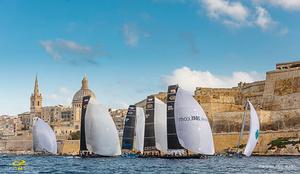 Today's final race finished inside of Valletta's Marsamxett Harbour - 2016 RC44 Valletta Cup photo copyright MartinezStudio.es taken at  and featuring the  class