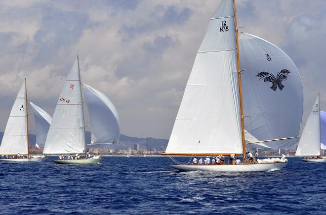 Twelves racing off Barcelona during the 2014 World Champiopnship © SallyAnne Santos / Windlass Creative