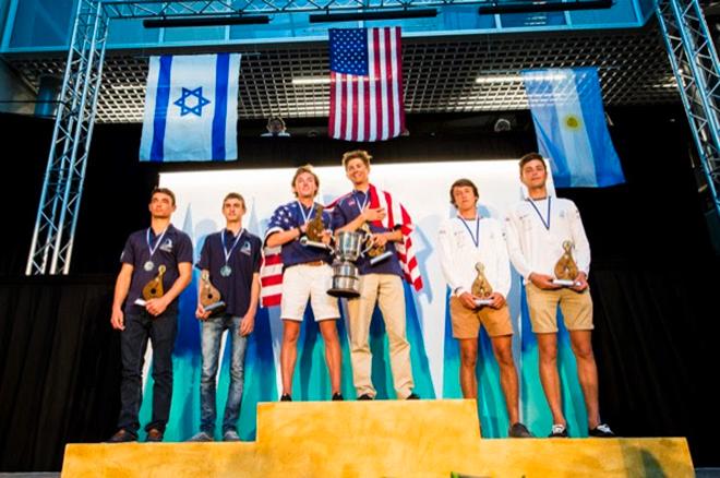 420 gold medalists Wiley Rogers (Houston, Texas) and Jack Parkin (Riverside, Conn.) - 2016 Youth Sailing World Championship  © Pedro Martinez / Sailing Energy / World Sailing