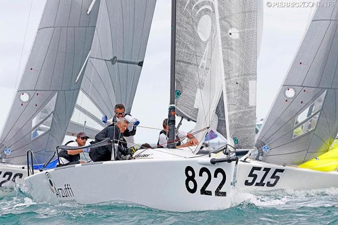 Gian Luca Perego's Maidollis 3 ITA822 with Carlo Fracassoli helming - 2016 Melges 24 World Championship - Miami - Day 4 ©  Pierrick Contin http://www.pierrickcontin.fr/