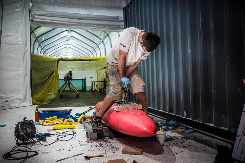 New keelbulb - Refit of Dongfeng Race Team VO65. Lisbon, Portugal. photo copyright  Amalia Infante / Volvo Ocean Race taken at  and featuring the  class