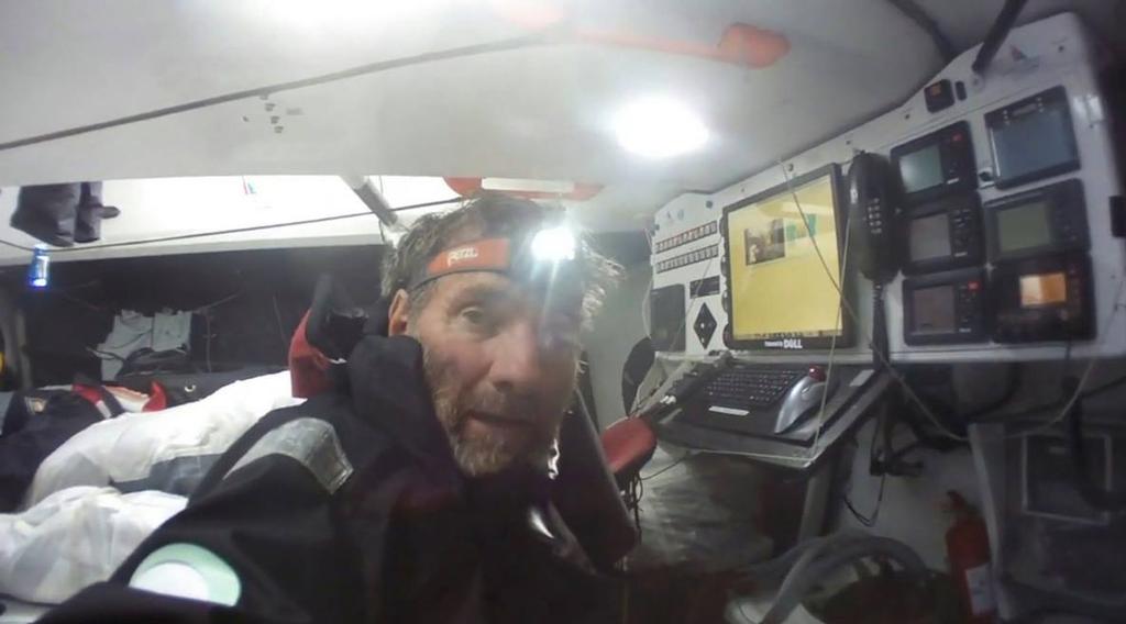 About to leave his boat - Kito de Pavant, Bastide Otio  © Vendee Globe http://www.vendeeglobe.org