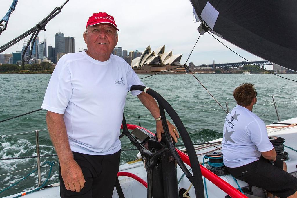Jim Delegat, the Opera House and Giacomo's large Code Zero. - Rolex Sydney Hobart Yacht Race photo copyright Andrea Francolini taken at  and featuring the  class