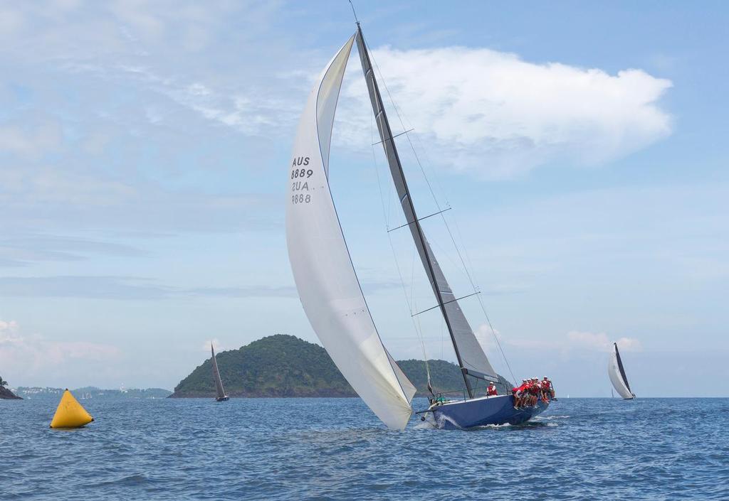 Team Hollywood leads THA72 down to the finish. Phuket King's Cup 2016. © Guy Nowell / Phuket King's Cup