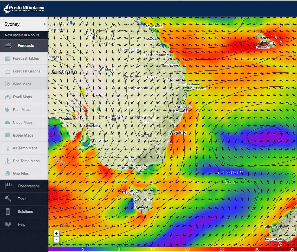 2300hrs on 27/12/16 - Rolex Sydney Hobart Yacht Race © PredictWind