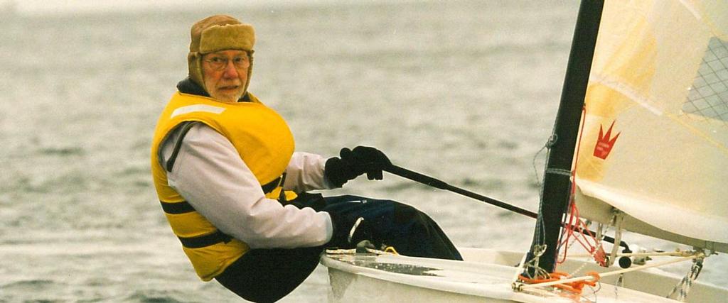 Paul Elvstrøm sailing his new Finn at the age of 70years. © SW