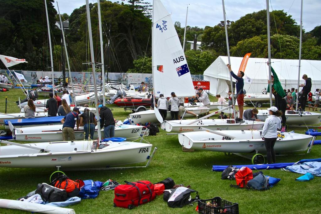 420 rigging - Aon Youth Worlds 2016, Torbay, Auckland, New Zealand