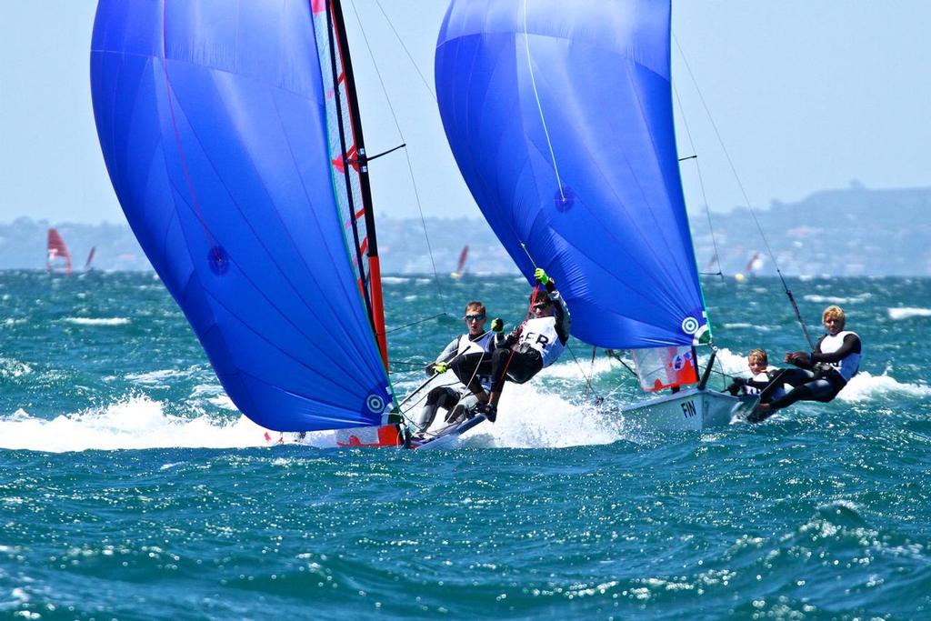 Mens 29er - Aon Youth Worlds 2016, Torbay, Auckland, New Zealand photo copyright Richard Gladwell www.photosport.co.nz taken at  and featuring the  class