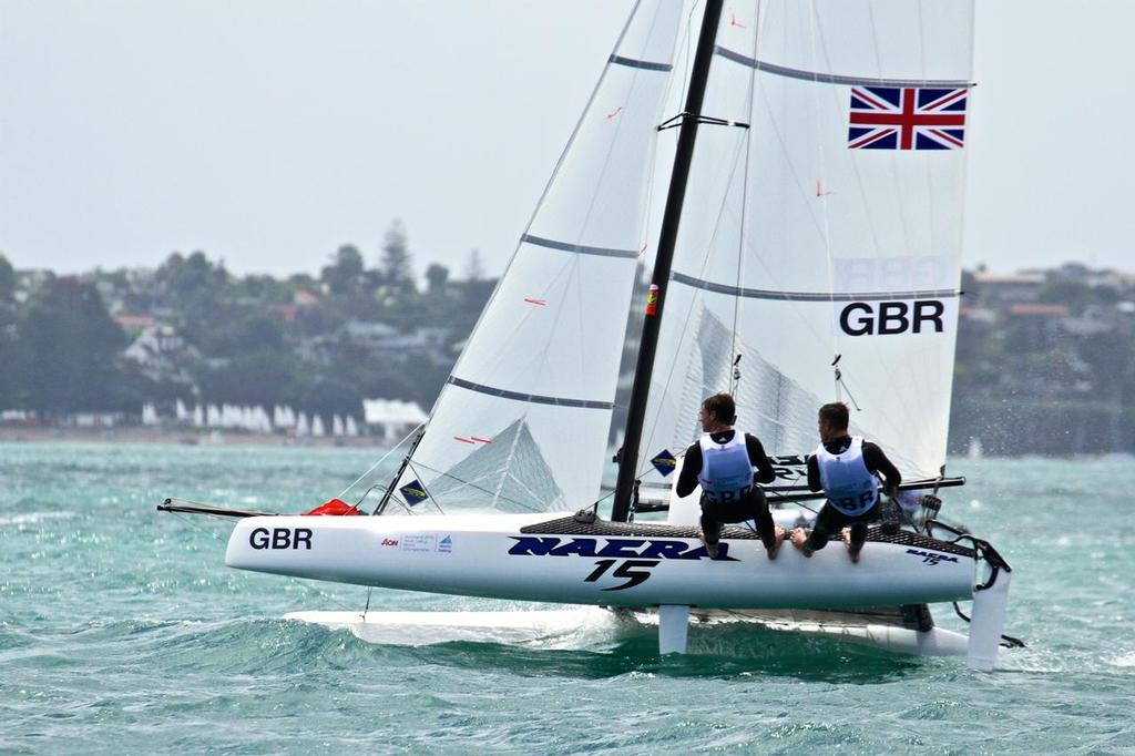 Nacra 17- Aon Youth Worlds 2016, Torbay, Auckland, New Zealand photo copyright Richard Gladwell www.photosport.co.nz taken at  and featuring the  class