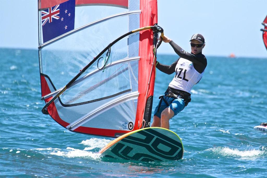 Patrick Haybittle (NZL) RS:X Men - Aon Youth Worlds 2016, Torbay, Auckland, New Zealand, Day 2 photo copyright Richard Gladwell www.photosport.co.nz taken at  and featuring the  class