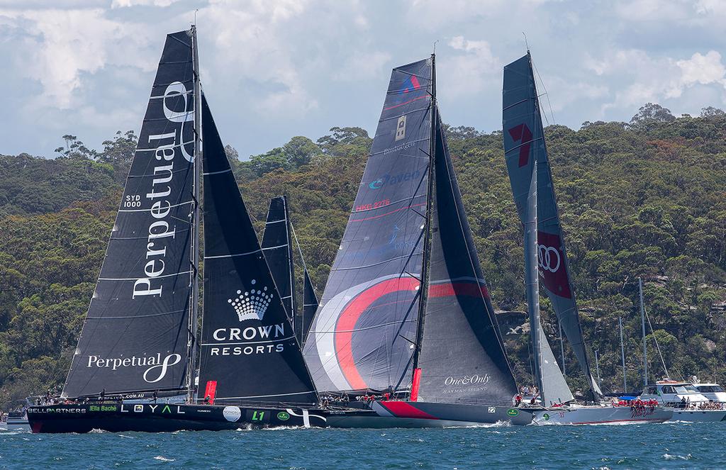 Wild Oats XI takes a big dip behind the starboard tackers © Crosbie Lorimer http://www.crosbielorimer.com