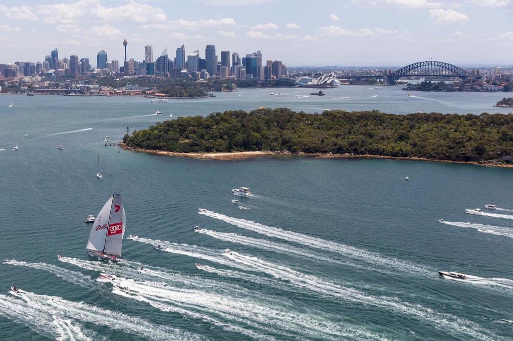 Closing in on Postcard weather, with WOXI in full flight. - SOLAS Big Boat Challenge © Andrea Francolini